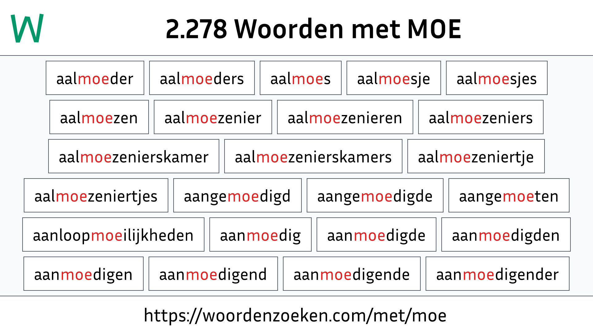 Woorden met MOE