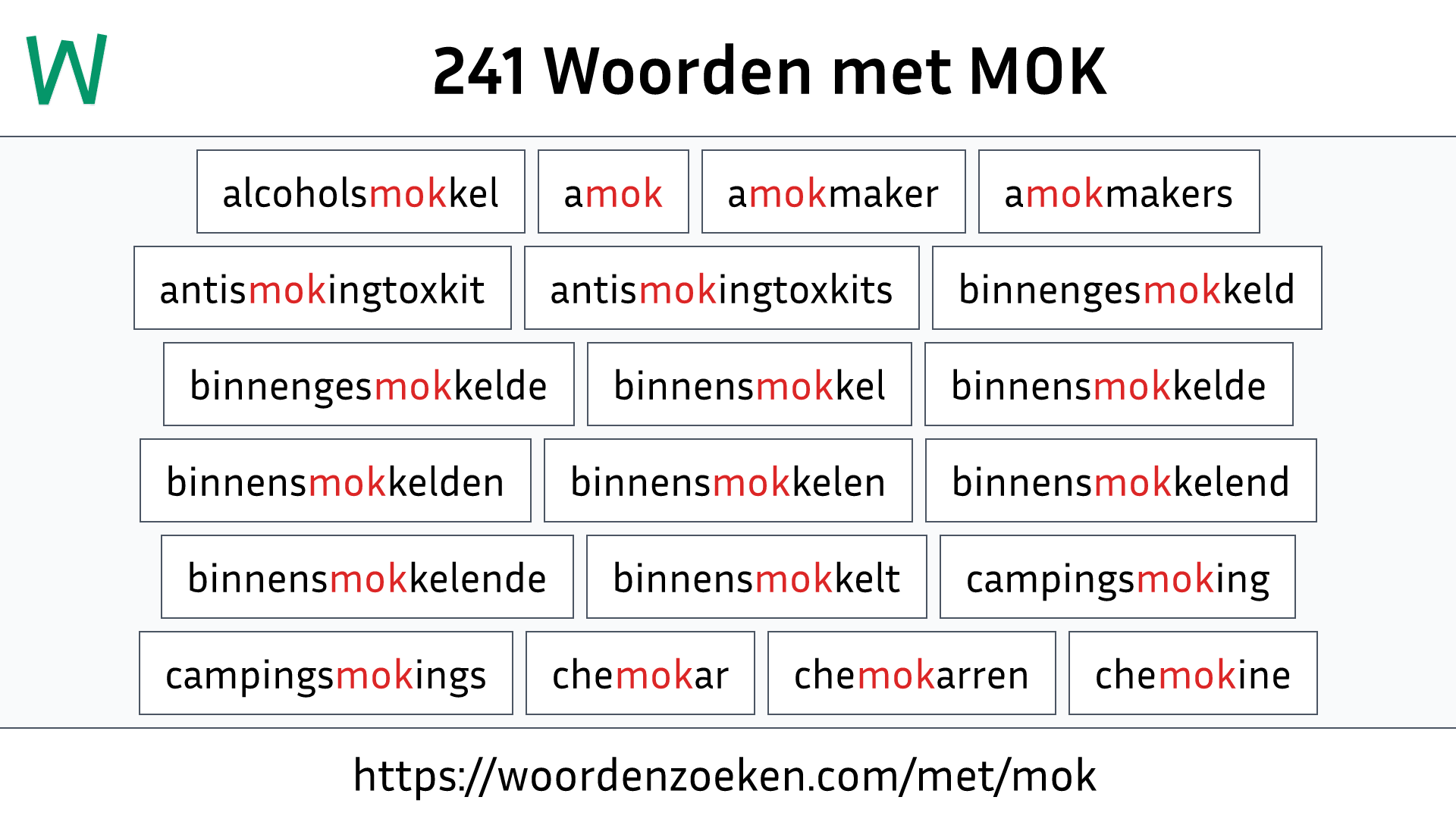 Woorden met MOK