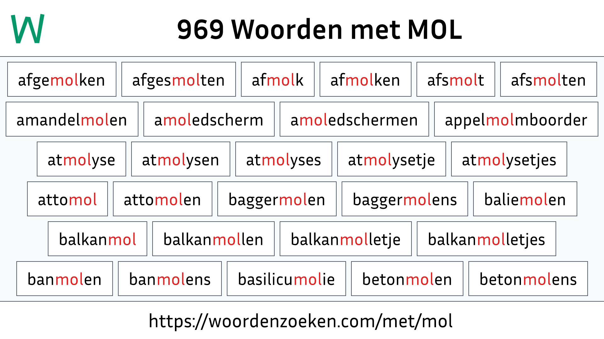 Woorden met MOL