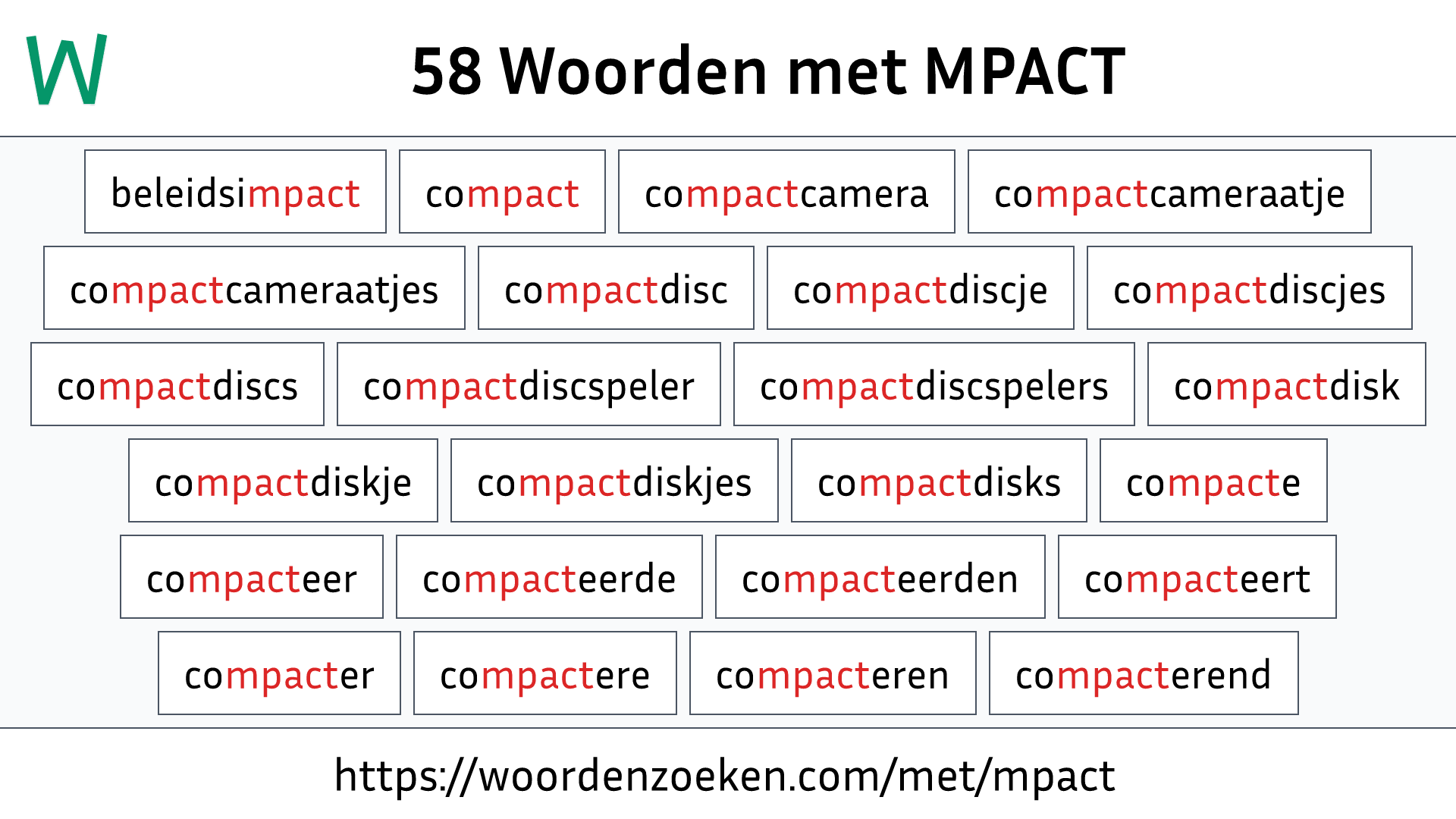 Woorden met MPACT