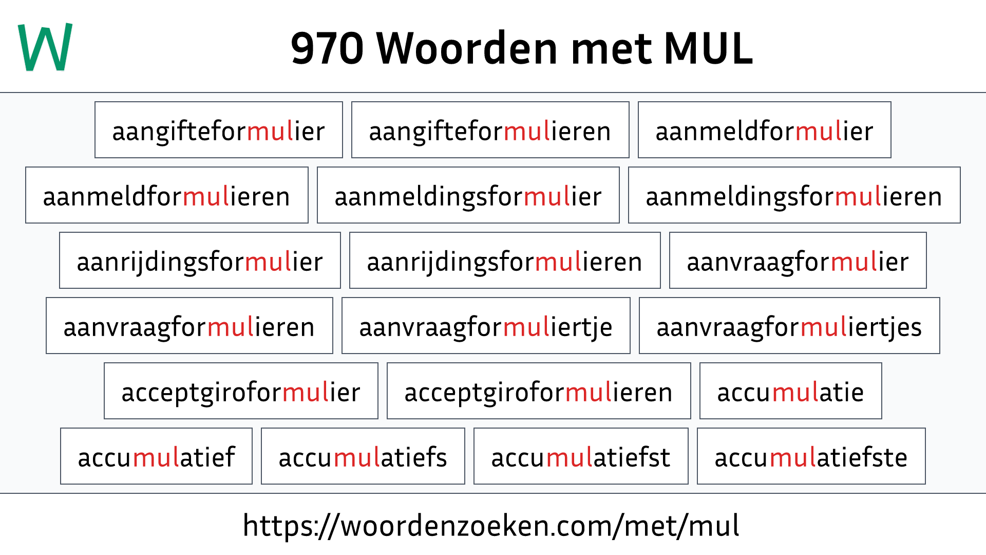 Woorden met MUL