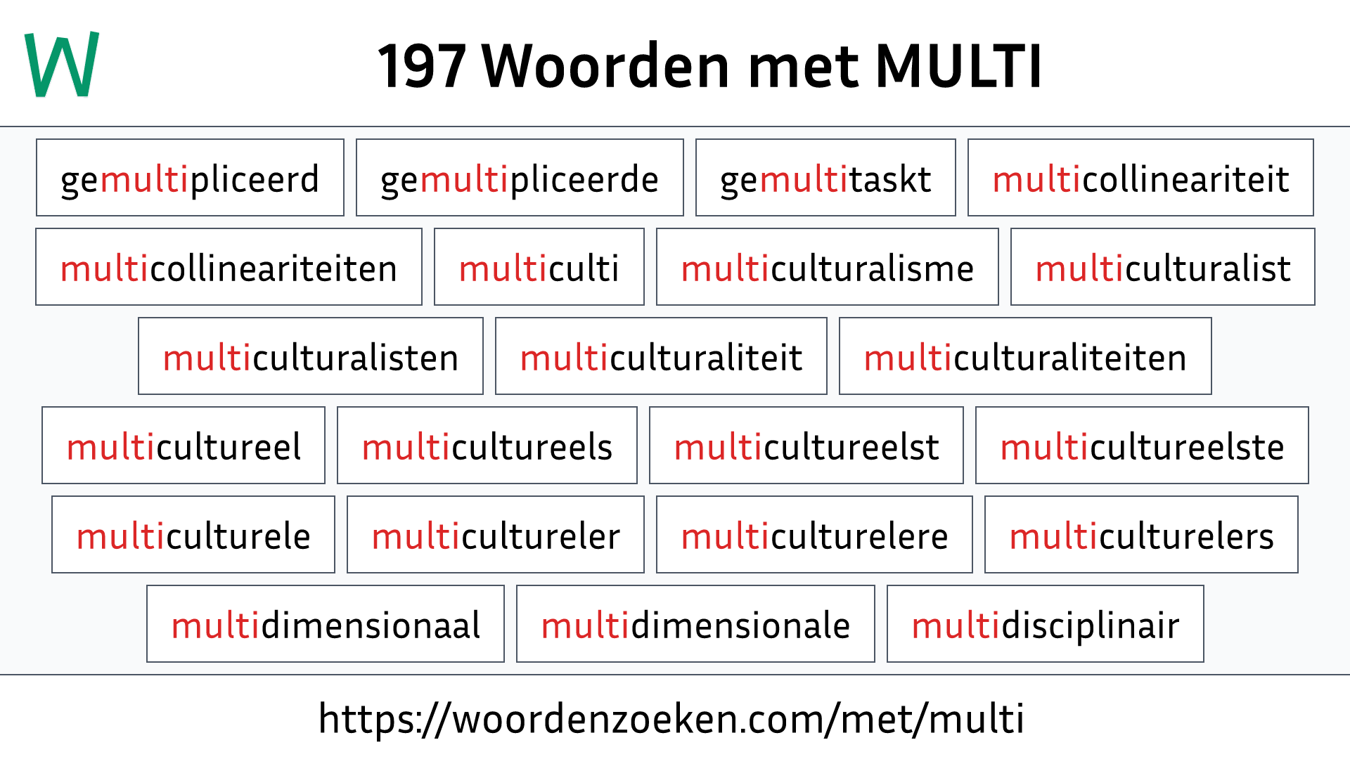 Woorden met MULTI