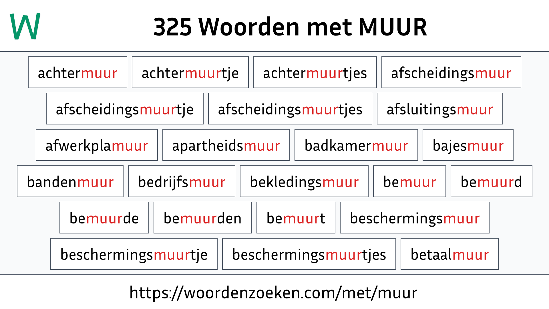 Woorden met MUUR