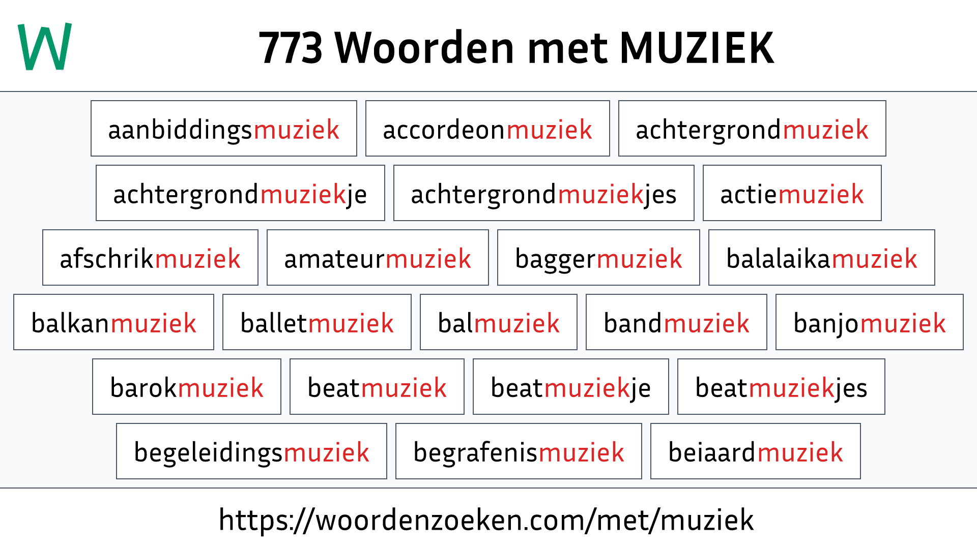 Woorden met MUZIEK