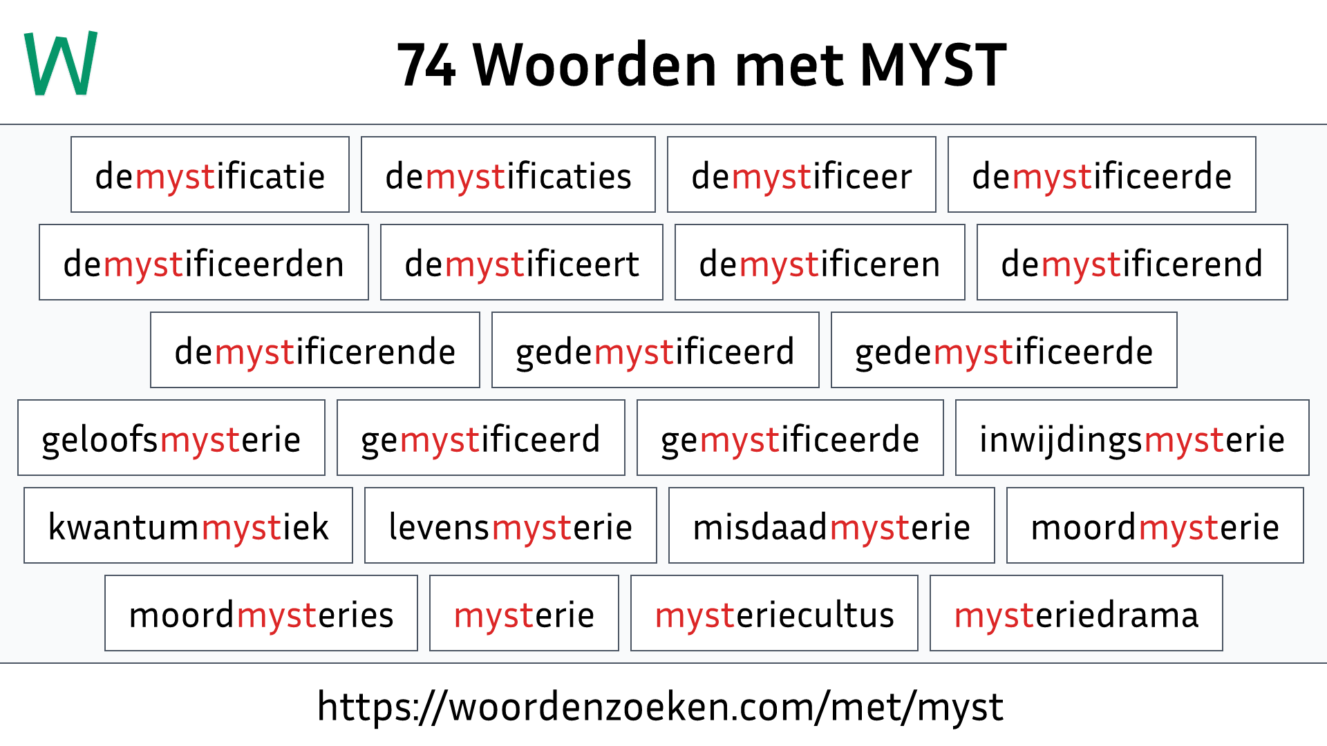 Woorden met MYST