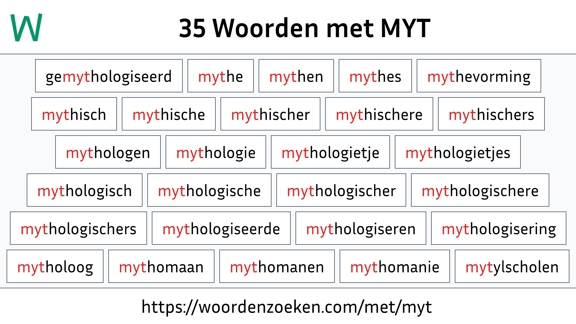 Woorden met MYT