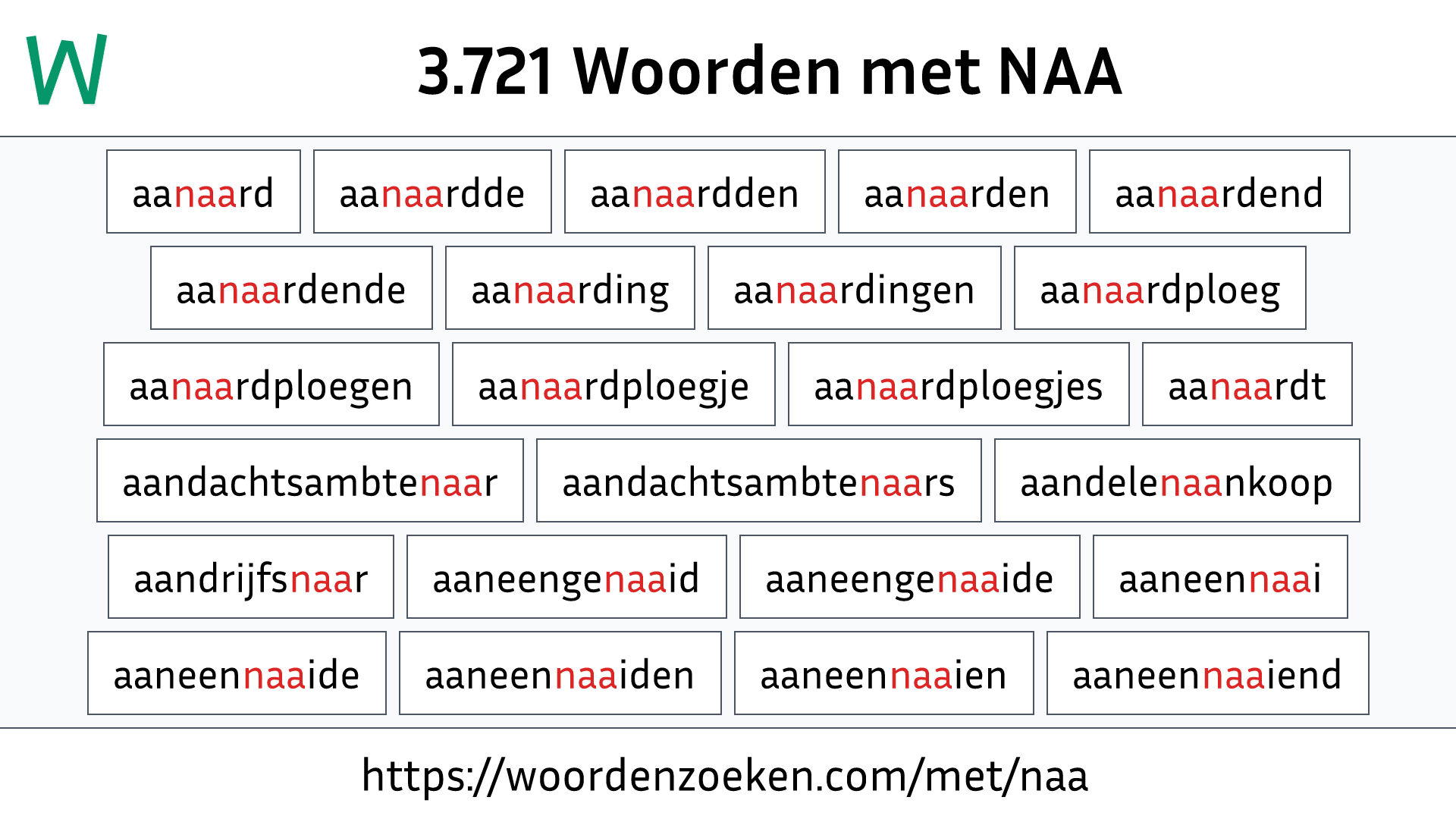 Woorden met NAA