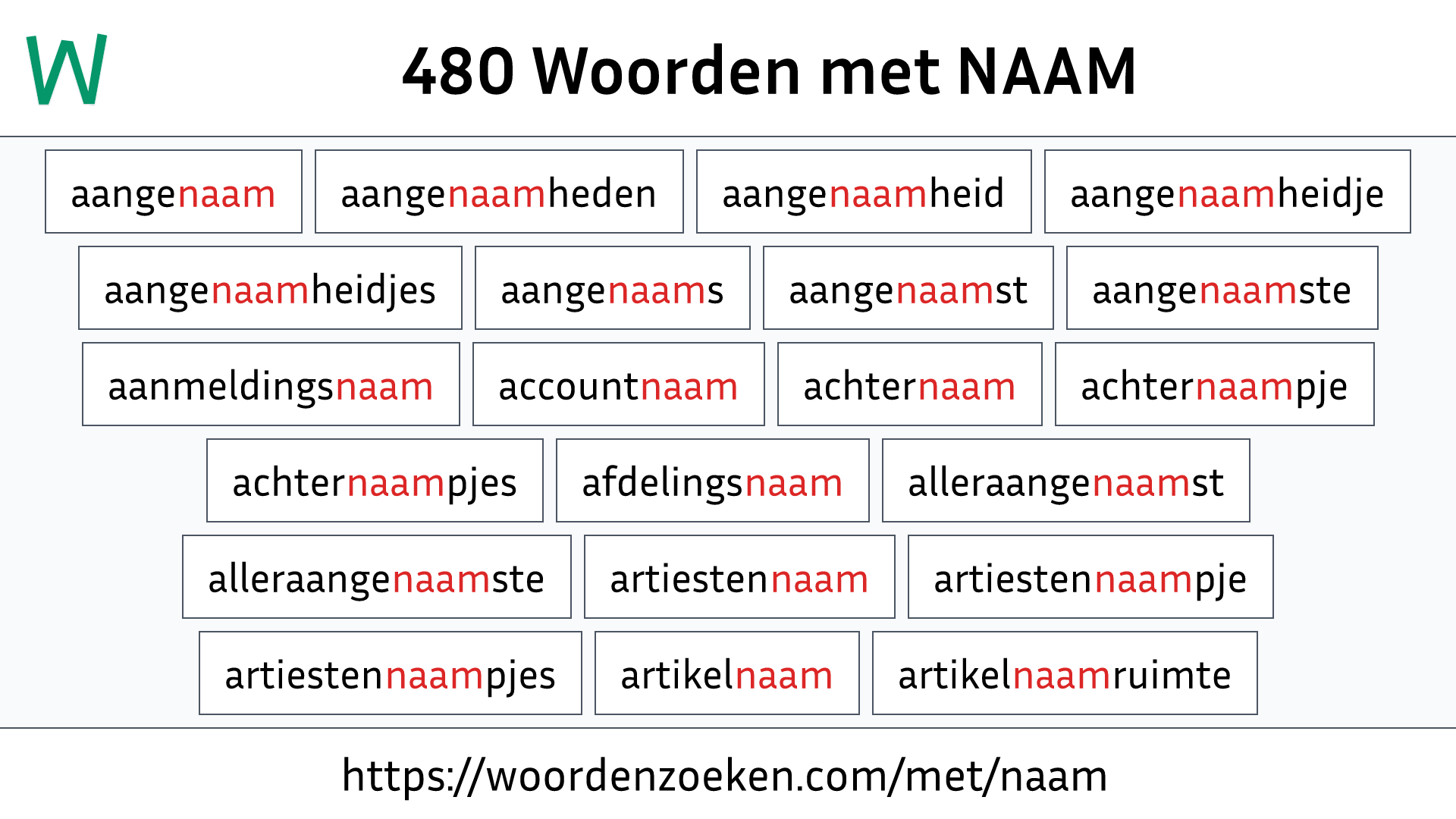 Woorden met NAAM