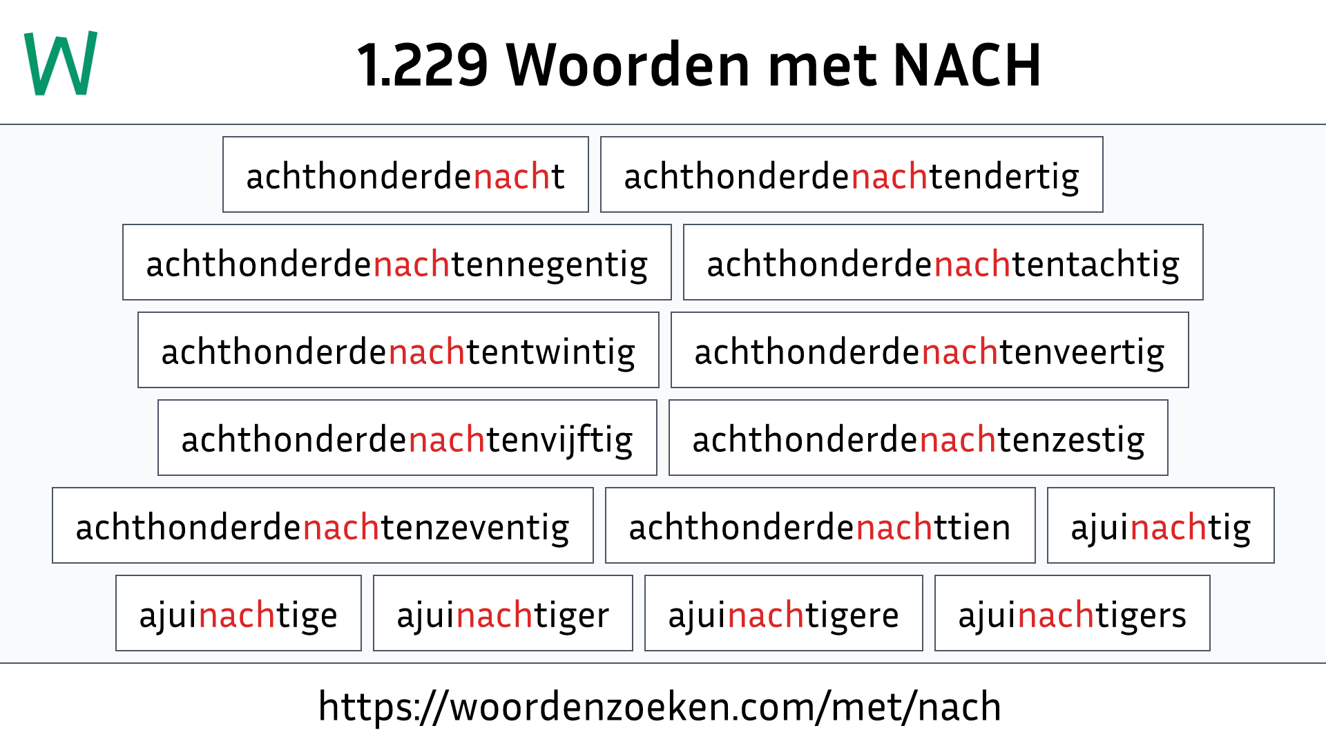 Woorden met NACH