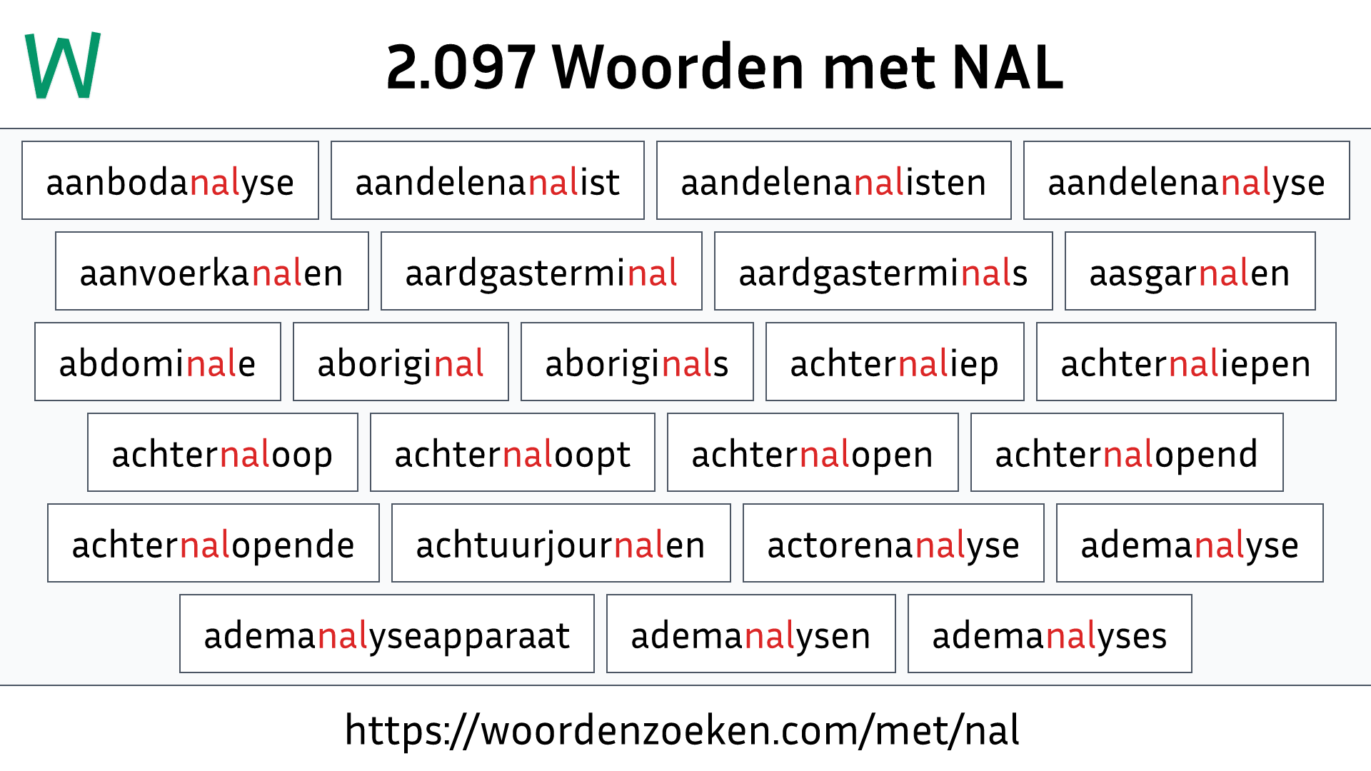 Woorden met NAL