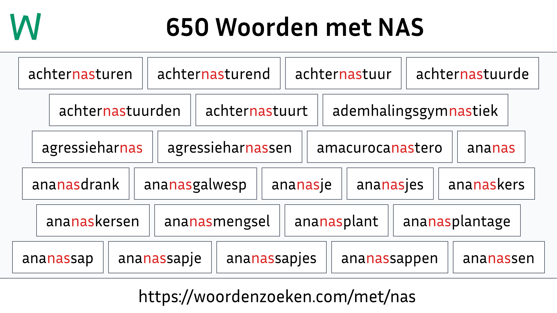 Woorden met NAS