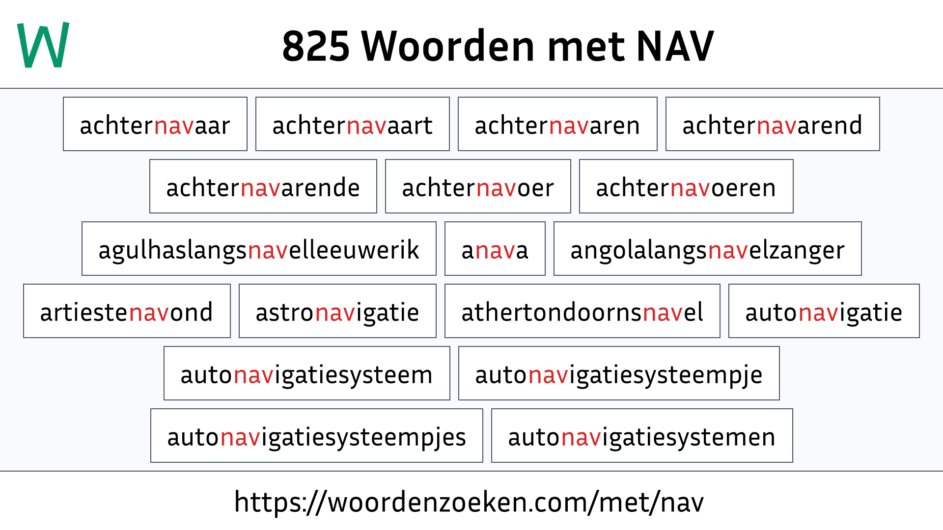 Woorden met NAV