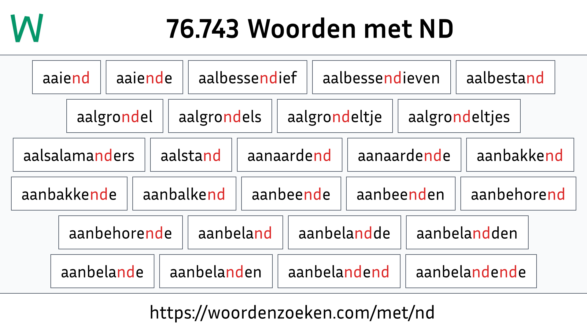 Woorden met ND