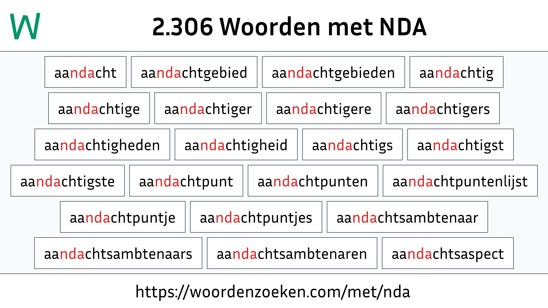 Woorden met NDA