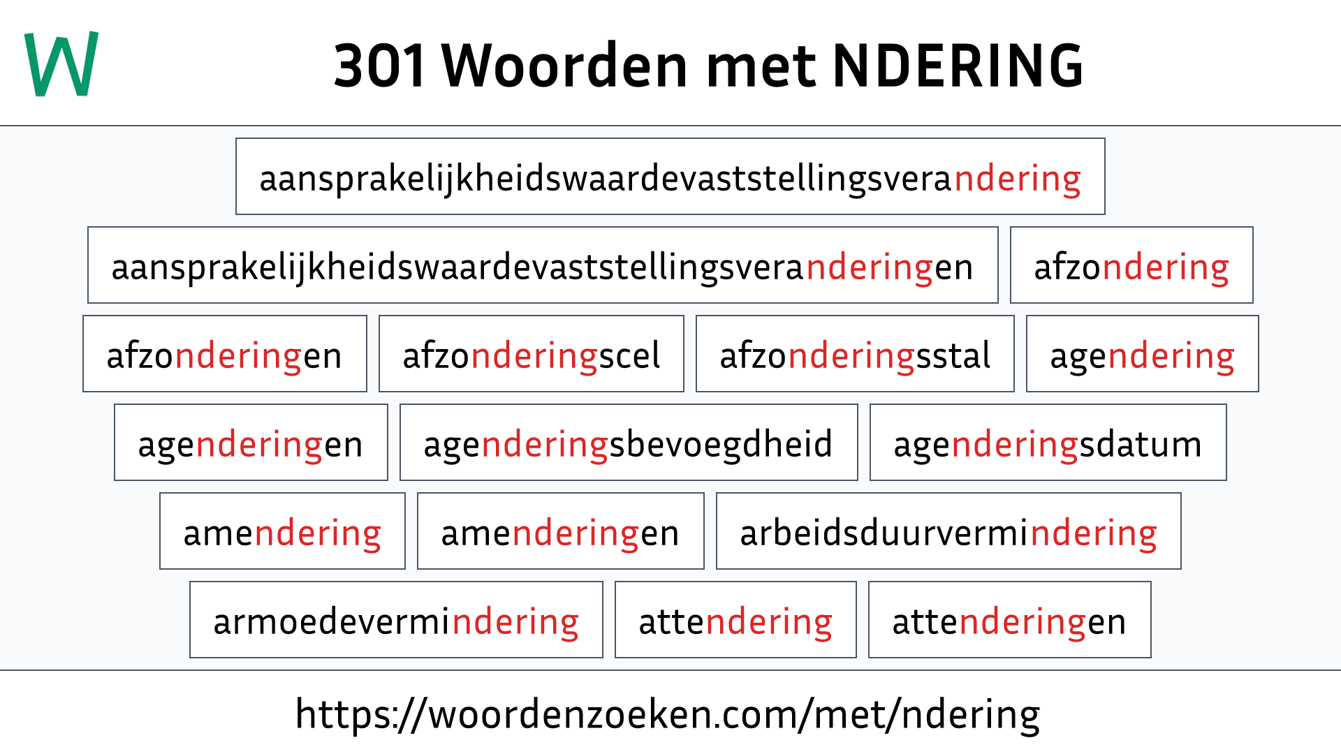 Woorden met NDERING