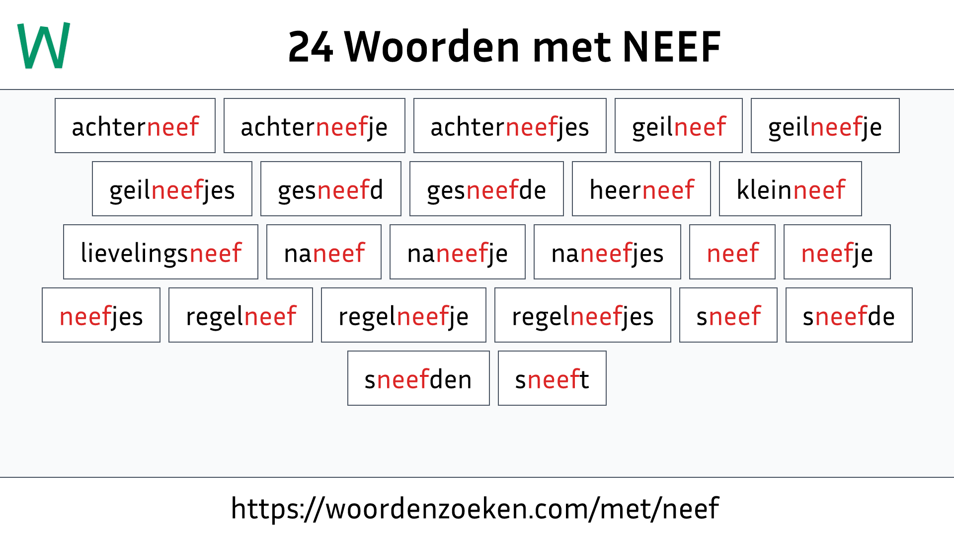 Woorden met NEEF