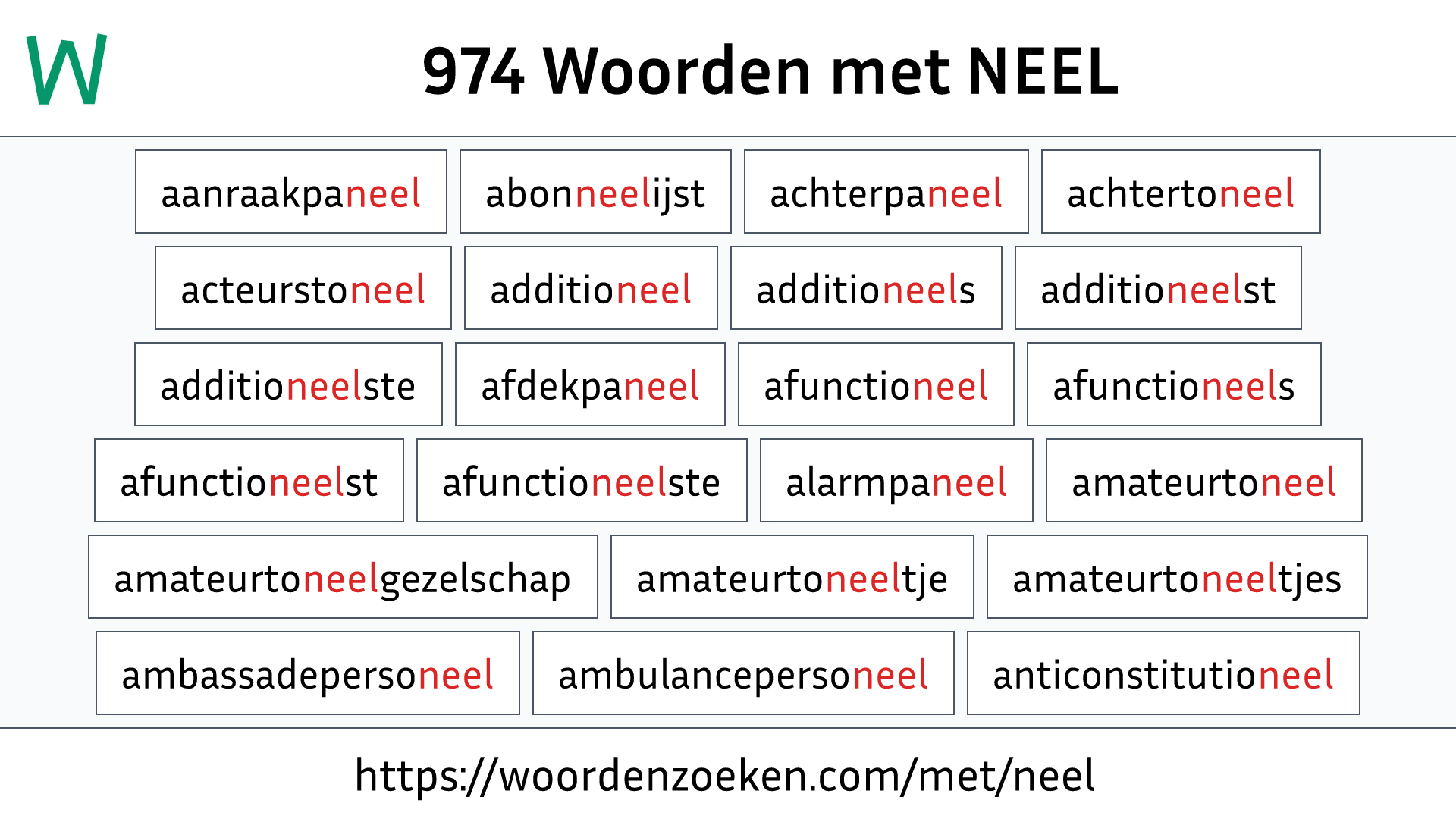 Woorden met NEEL