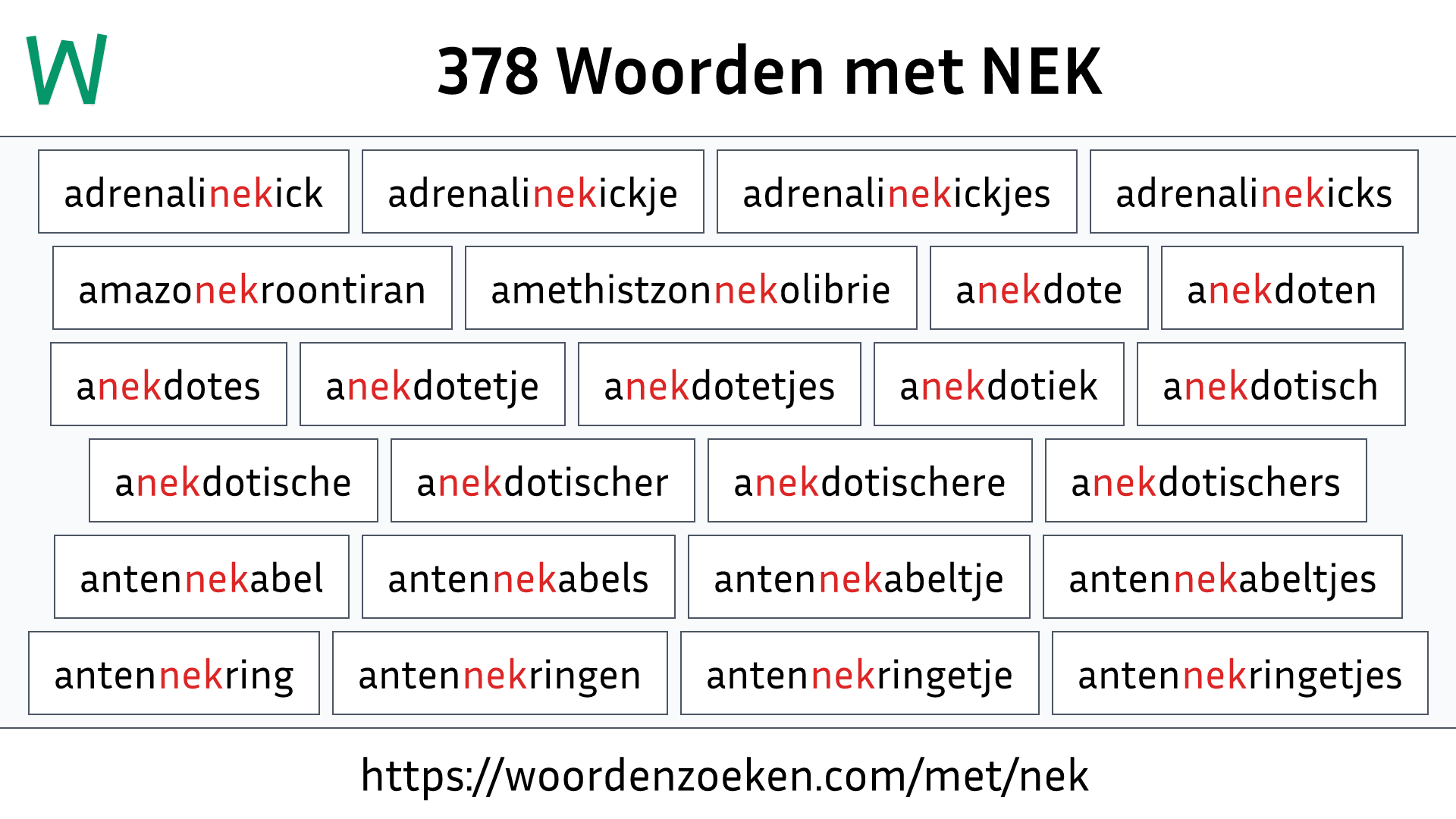 Woorden met NEK