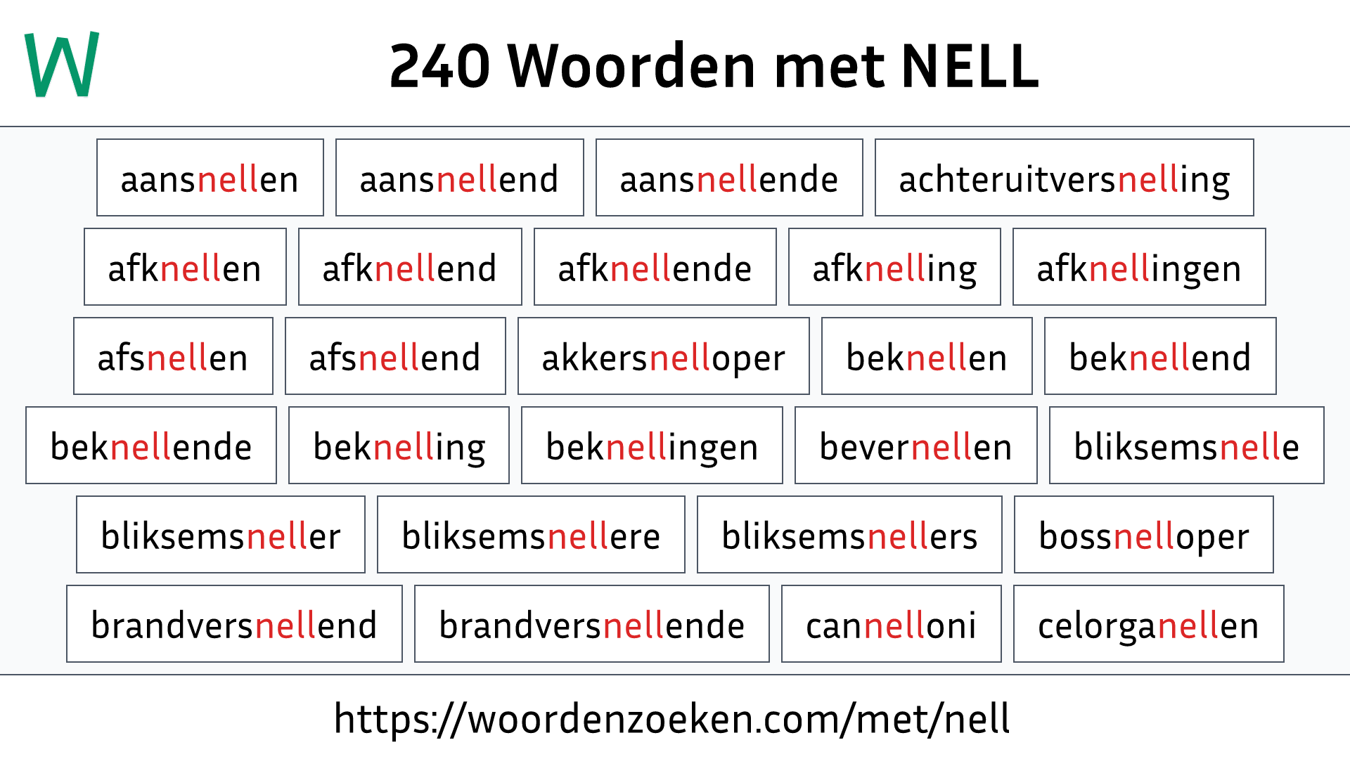 Woorden met NELL