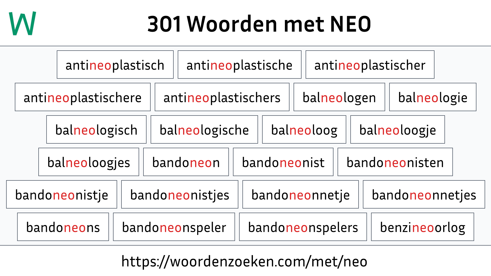 Woorden met NEO