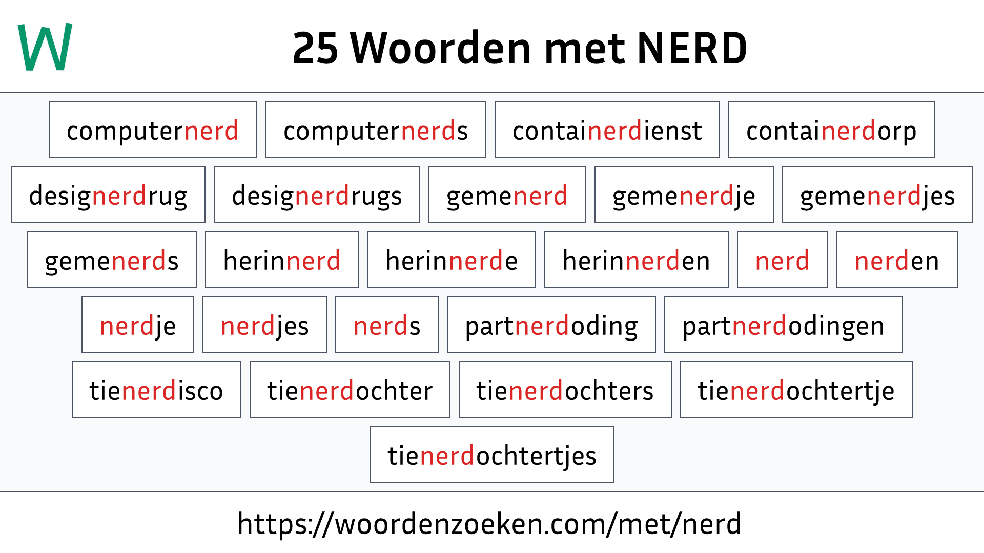 Woorden met NERD