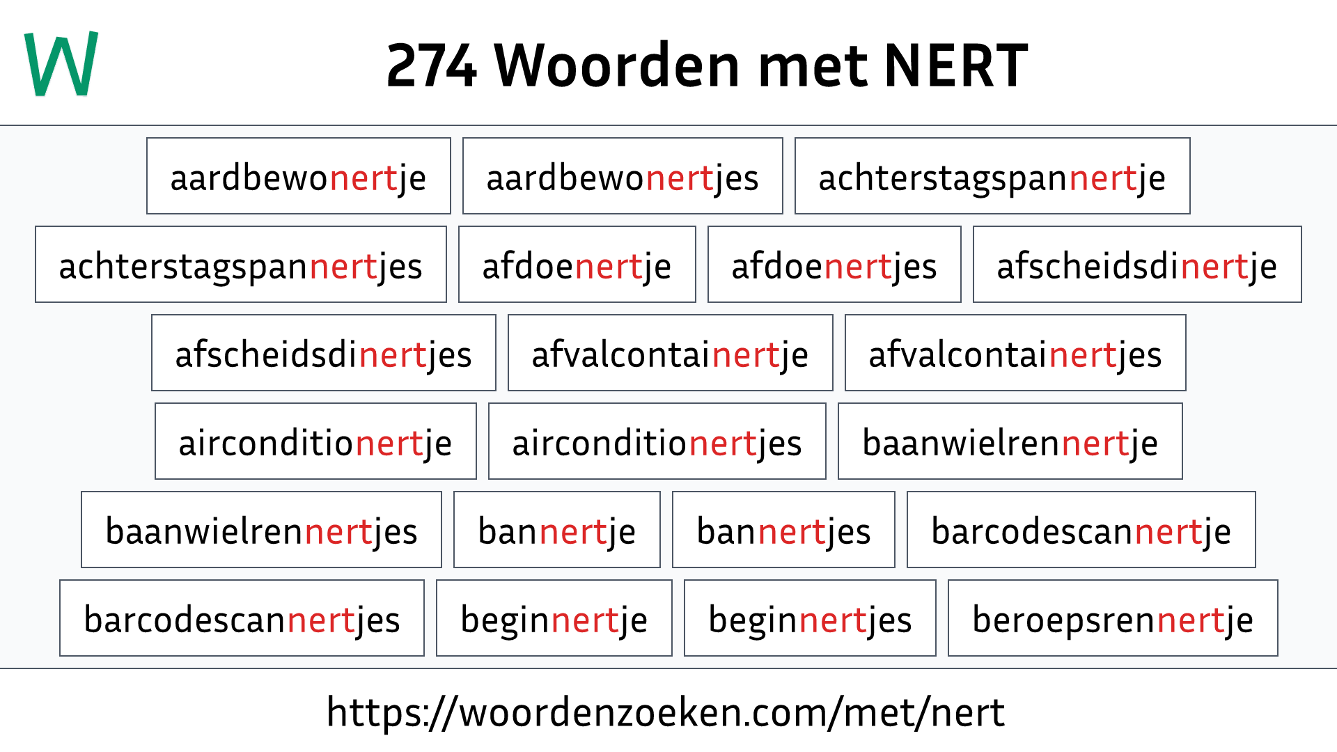 Woorden met NERT