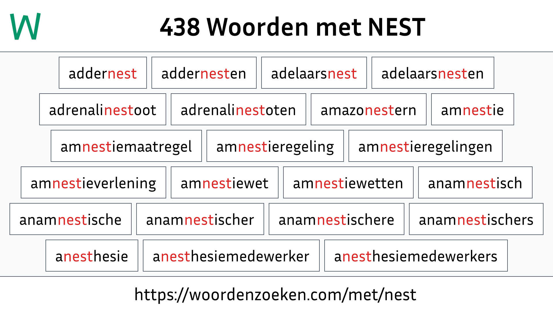 Woorden met NEST