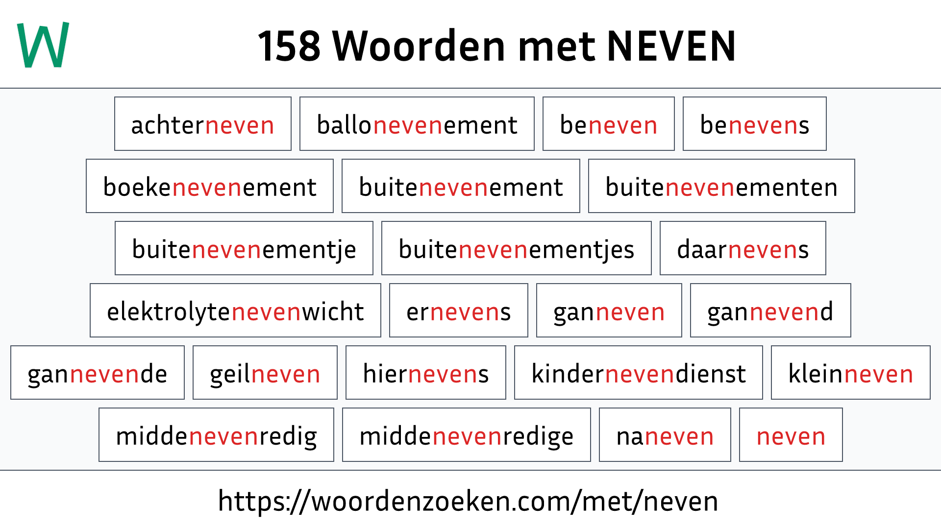 Woorden met NEVEN