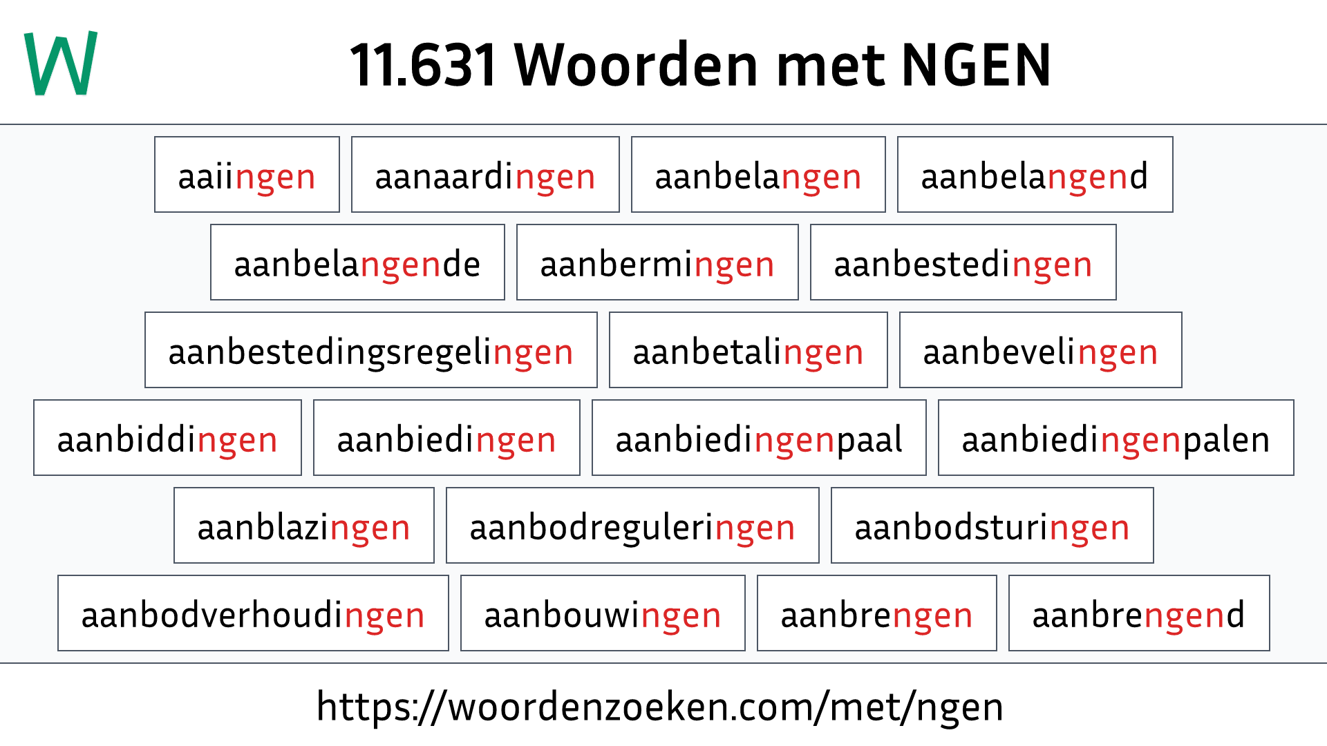 Woorden met NGEN