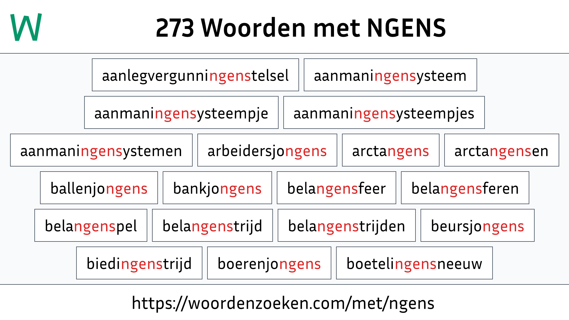 Woorden met NGENS