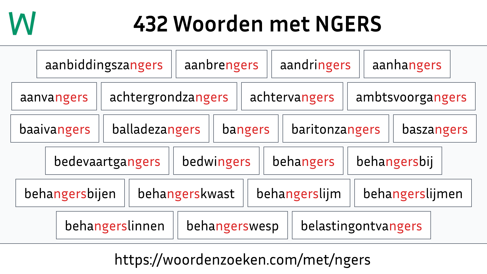 Woorden met NGERS