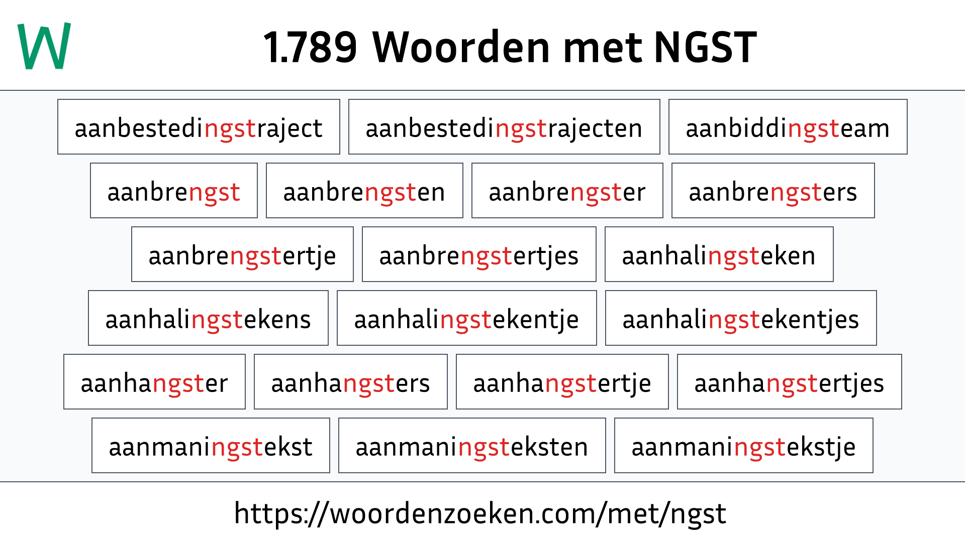 Woorden met NGST