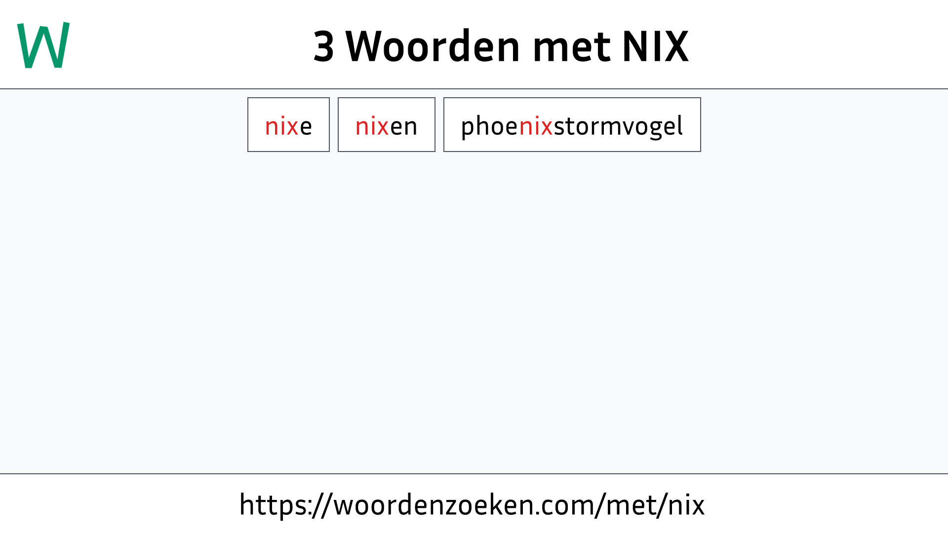 Woorden met NIX