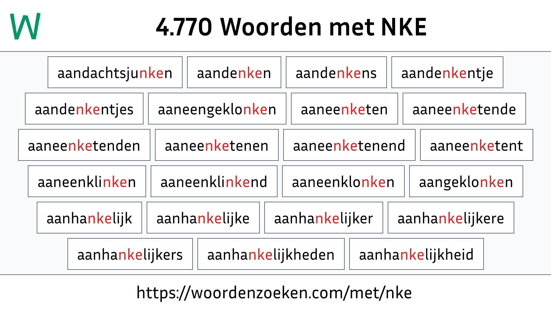 Woorden met NKE