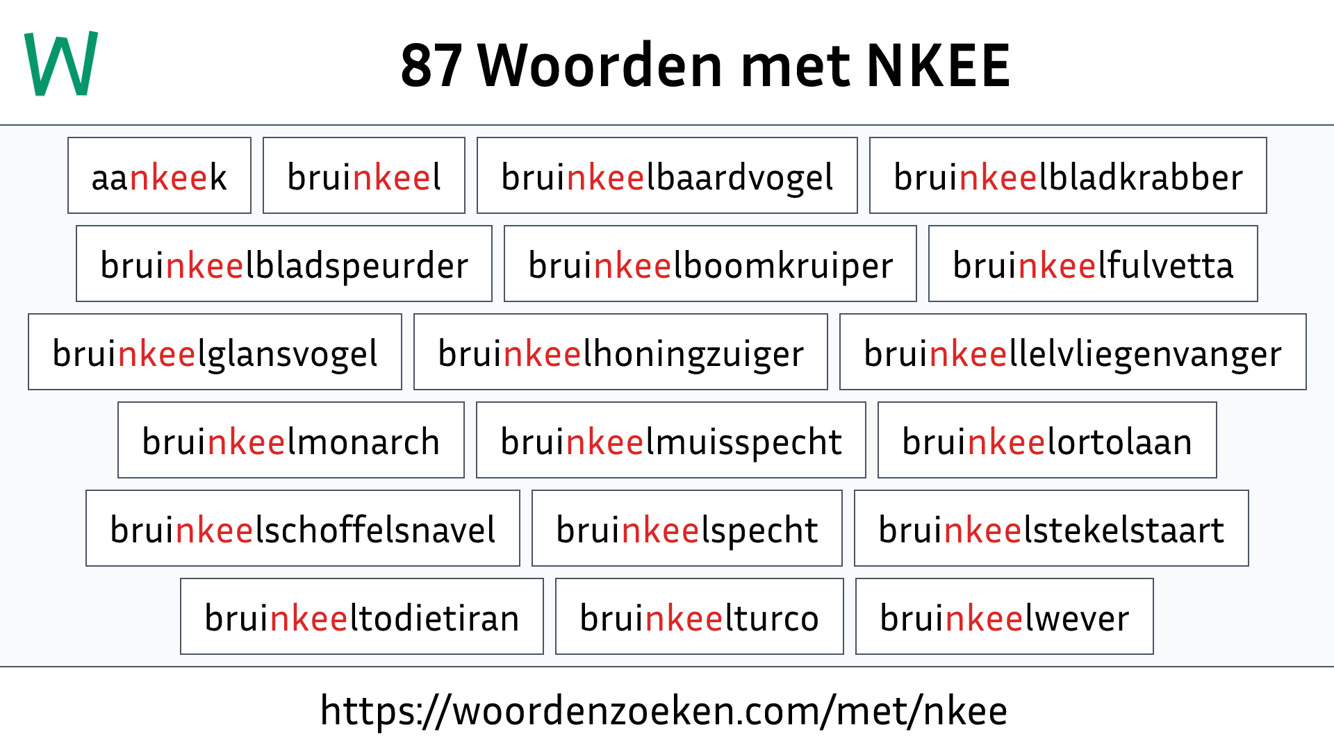 Woorden met NKEE