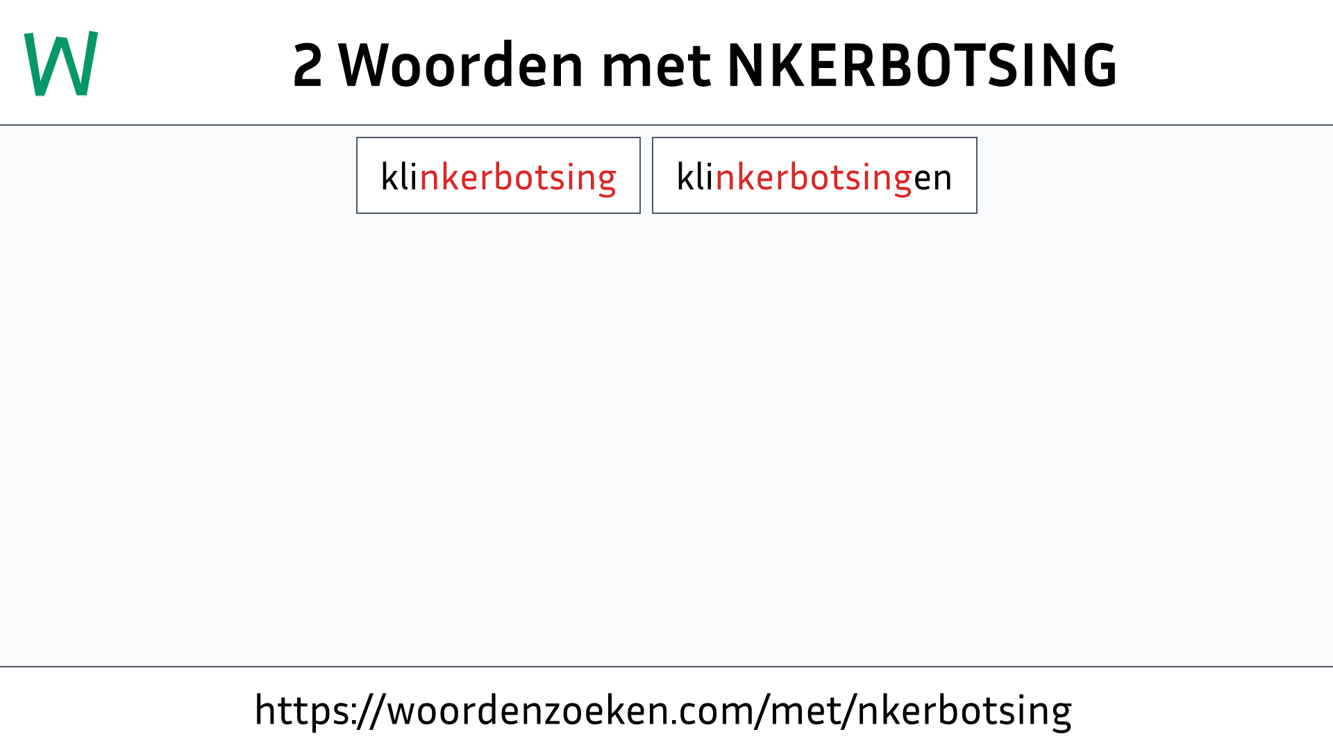 Woorden met NKERBOTSING