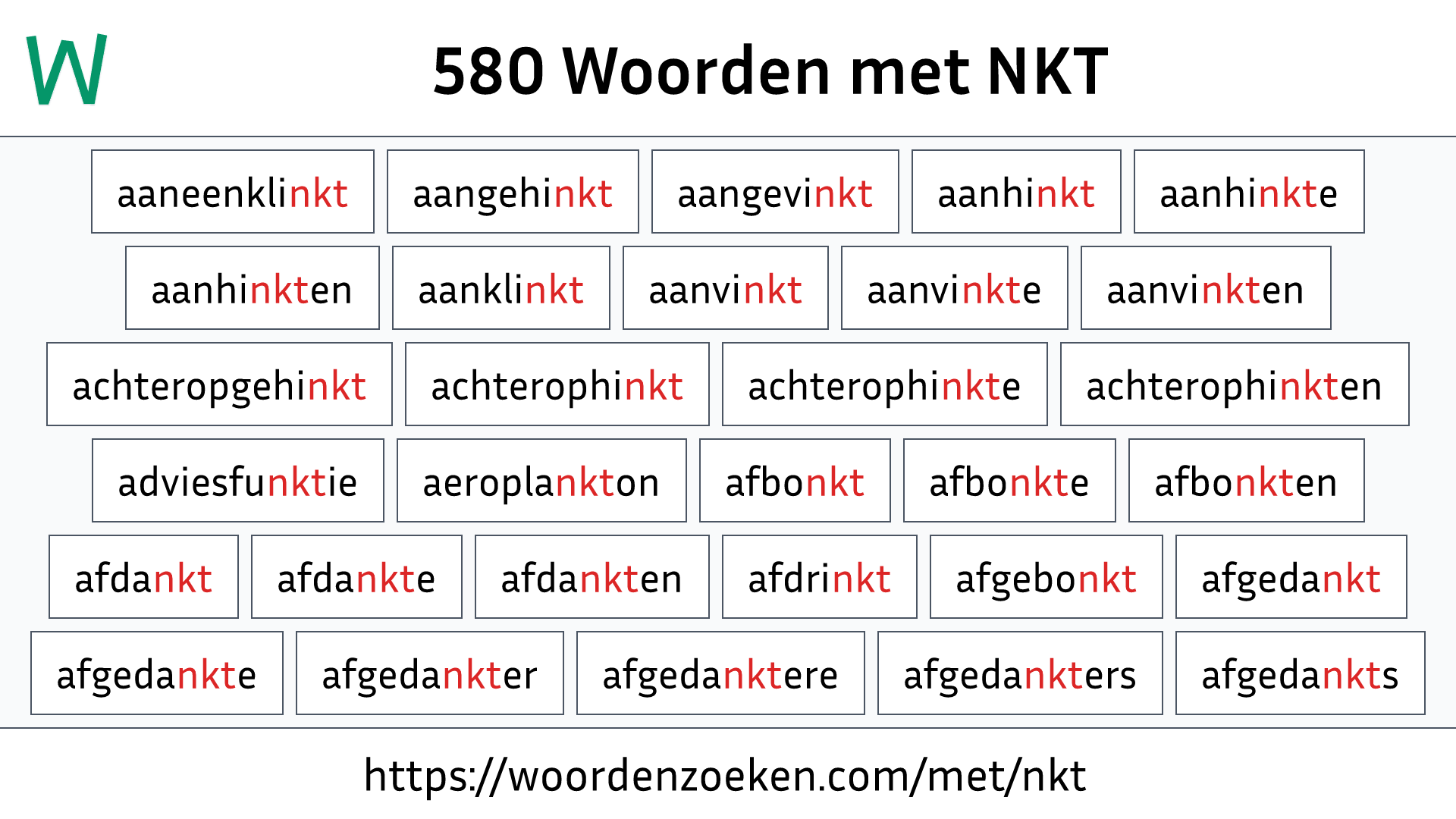 Woorden met NKT