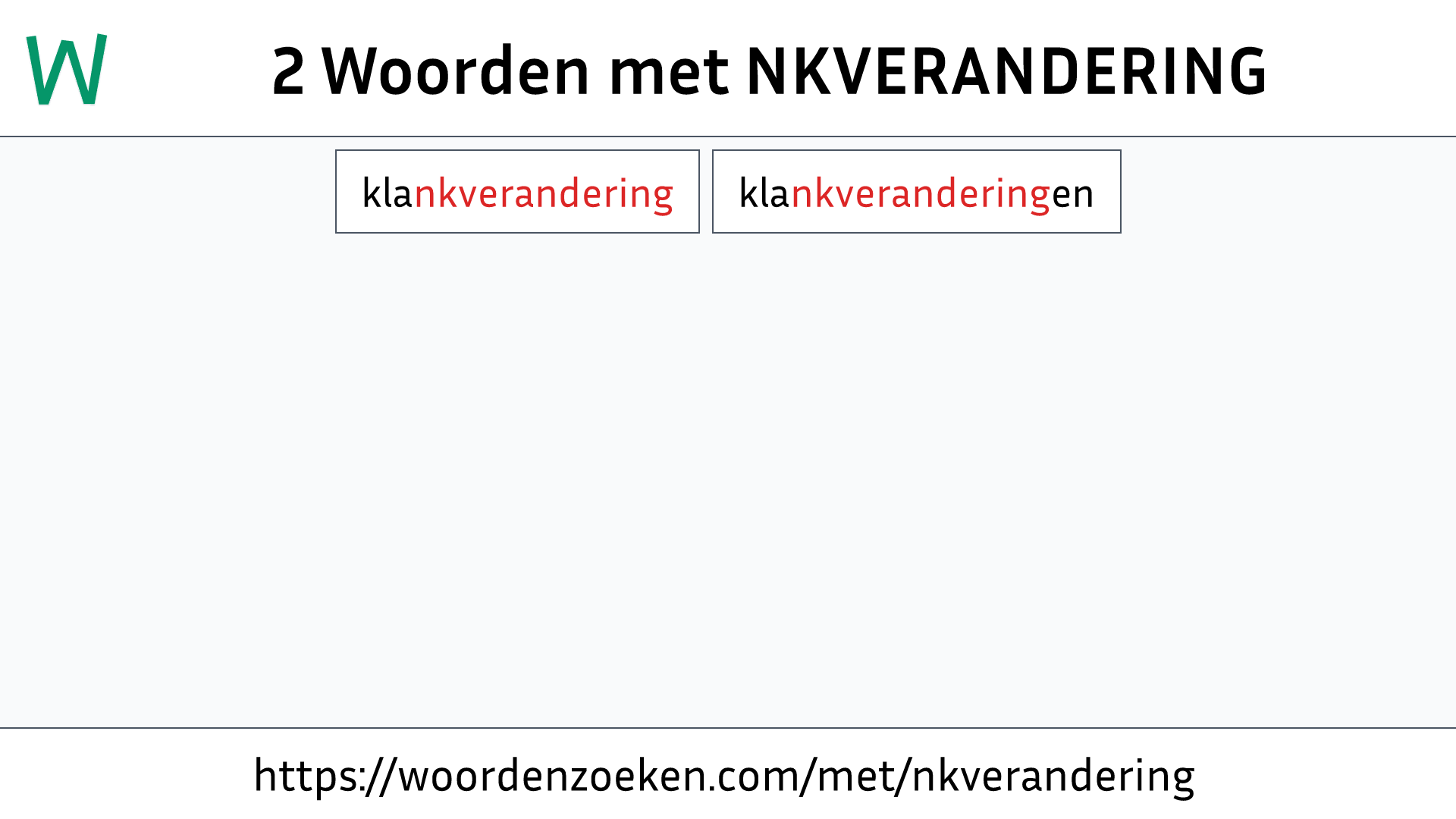 Woorden met NKVERANDERING