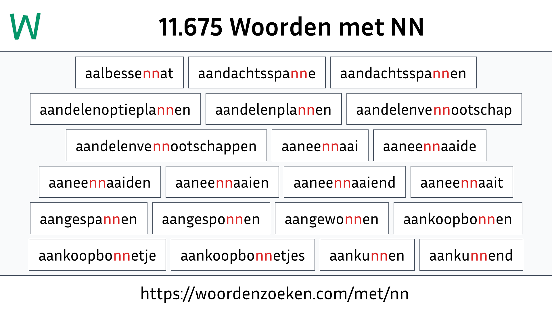 Woorden met NN