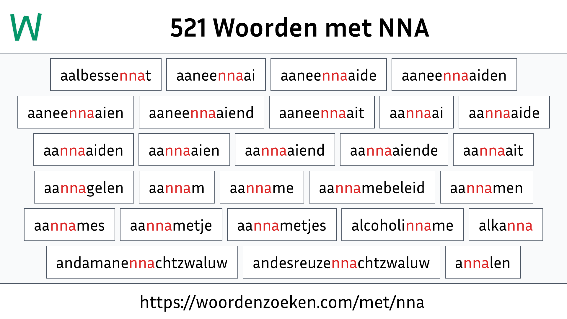 Woorden met NNA