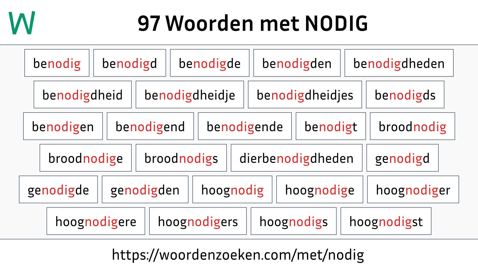 Woorden met NODIG