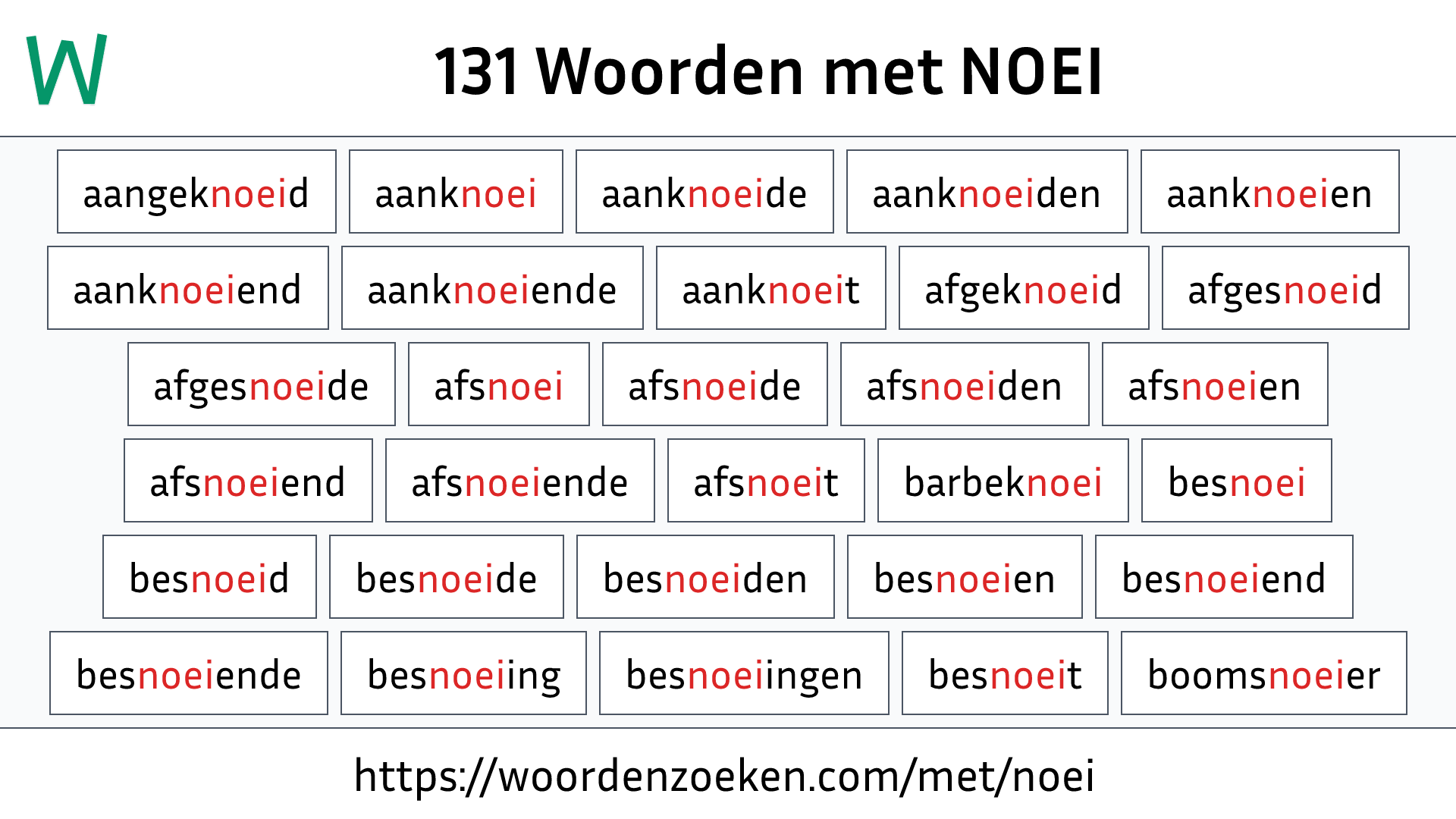 Woorden met NOEI