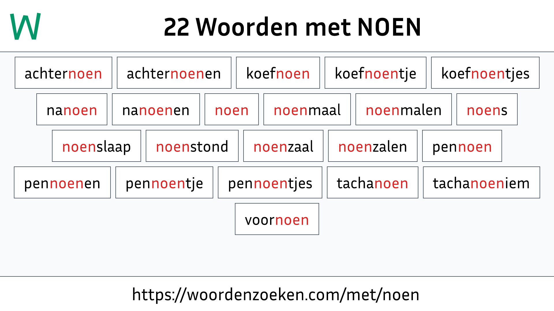 Woorden met NOEN