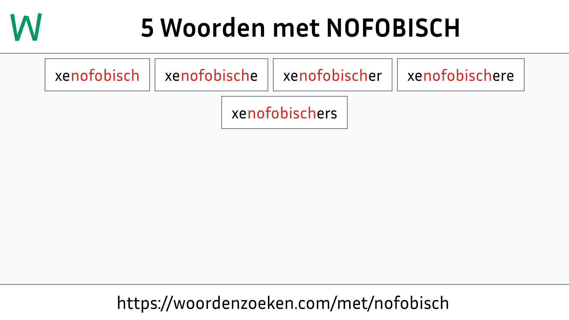 Woorden met NOFOBISCH