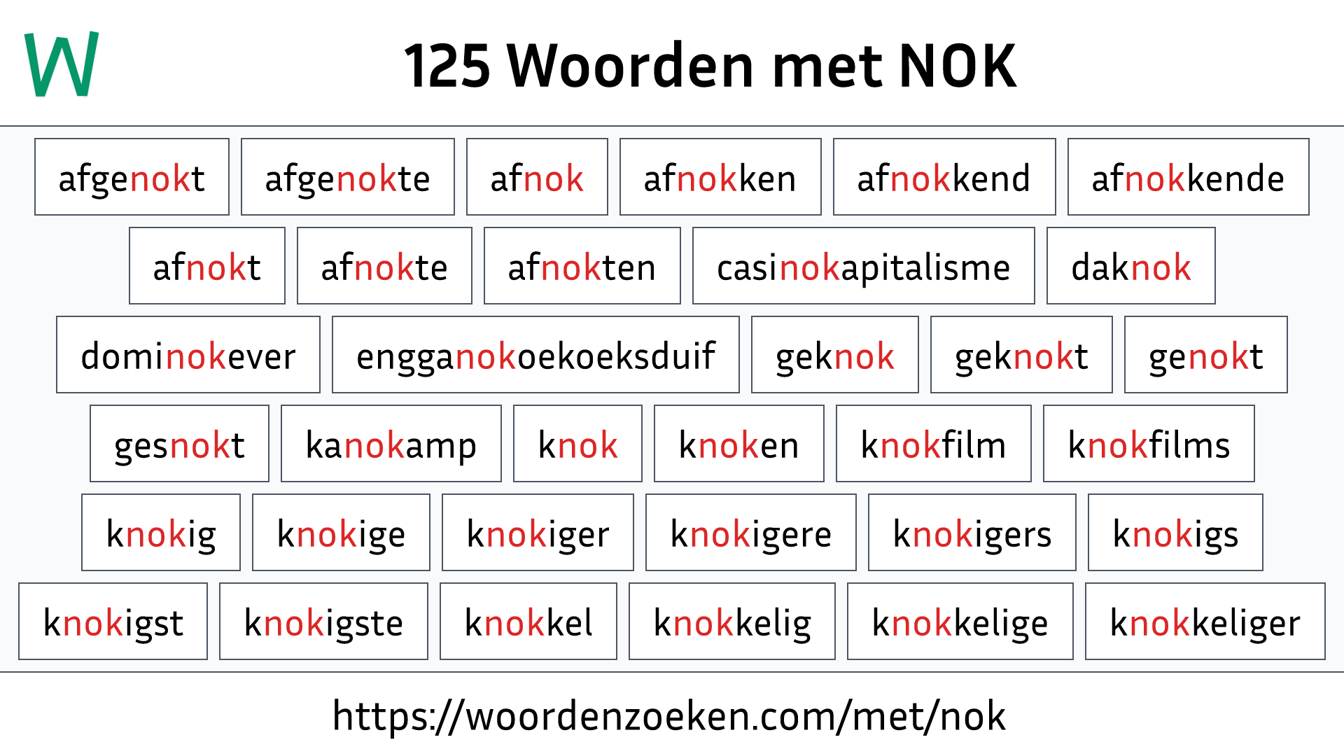 Woorden met NOK