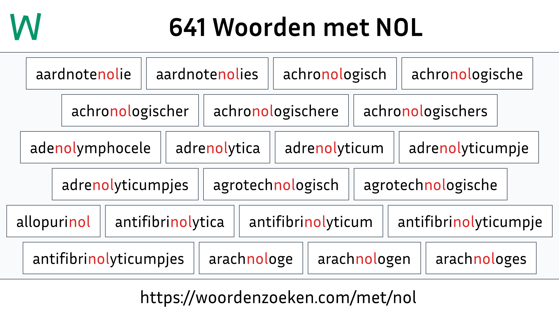 Woorden met NOL