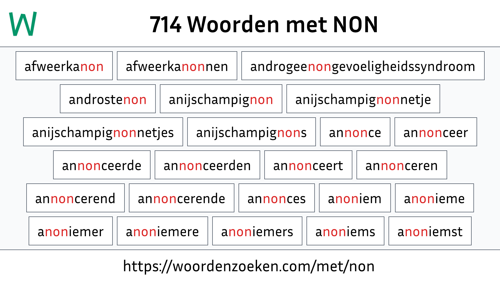 Woorden met NON