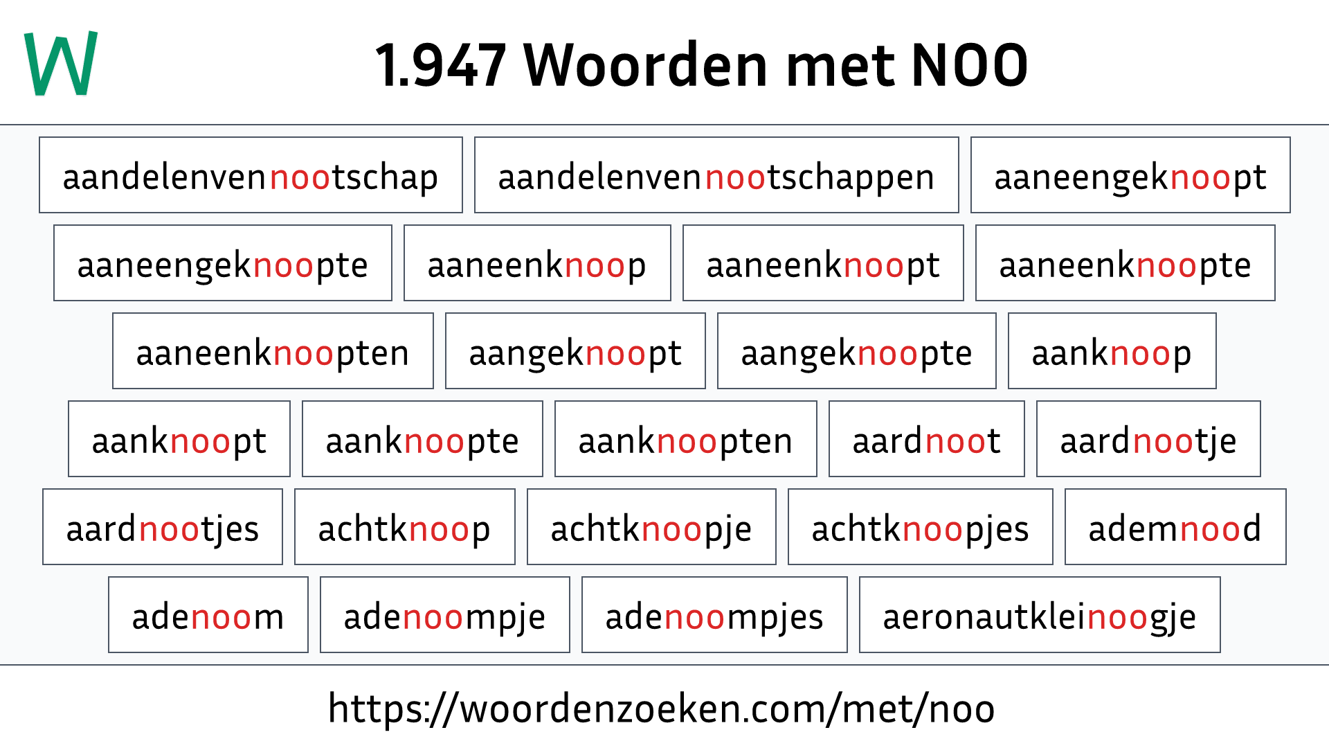 Woorden met NOO