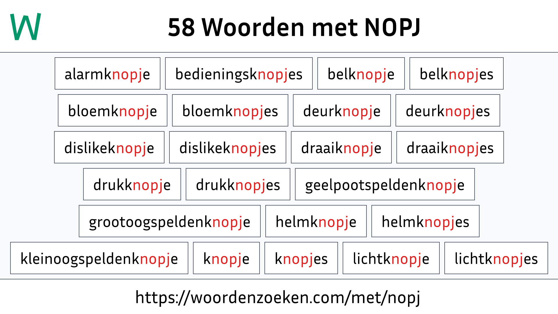 Woorden met NOPJ