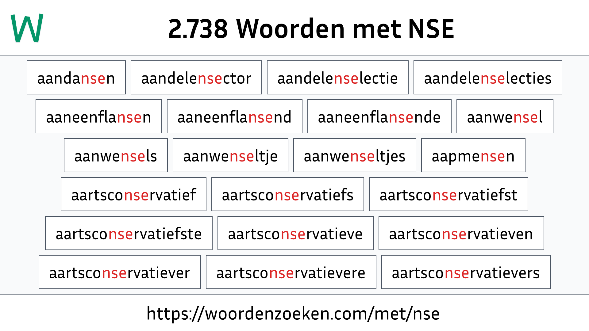 Woorden met NSE